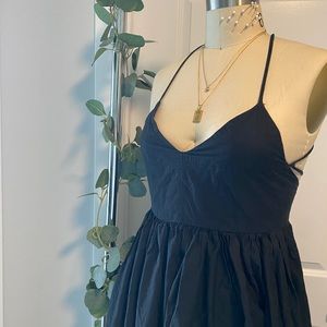 H&M Black Lace-Up Maxi Dress